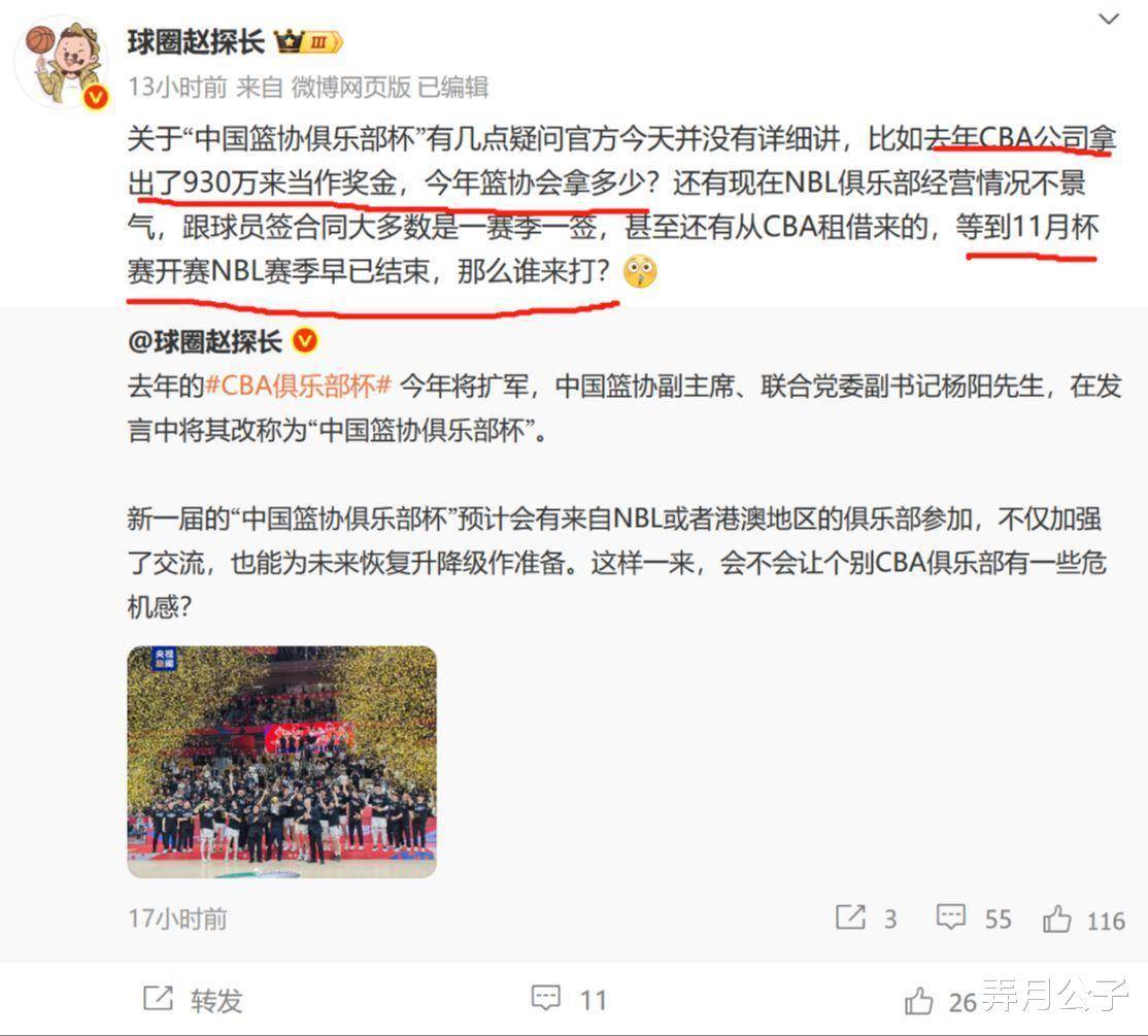 CBA俱乐部杯为球队提供更多球员培养机会